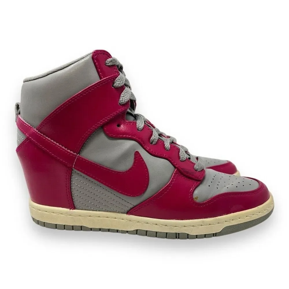 Nike Dunk Sky High Medium Grey Fuchsia 528899-001 2012 Size 9 Hidden Wedge